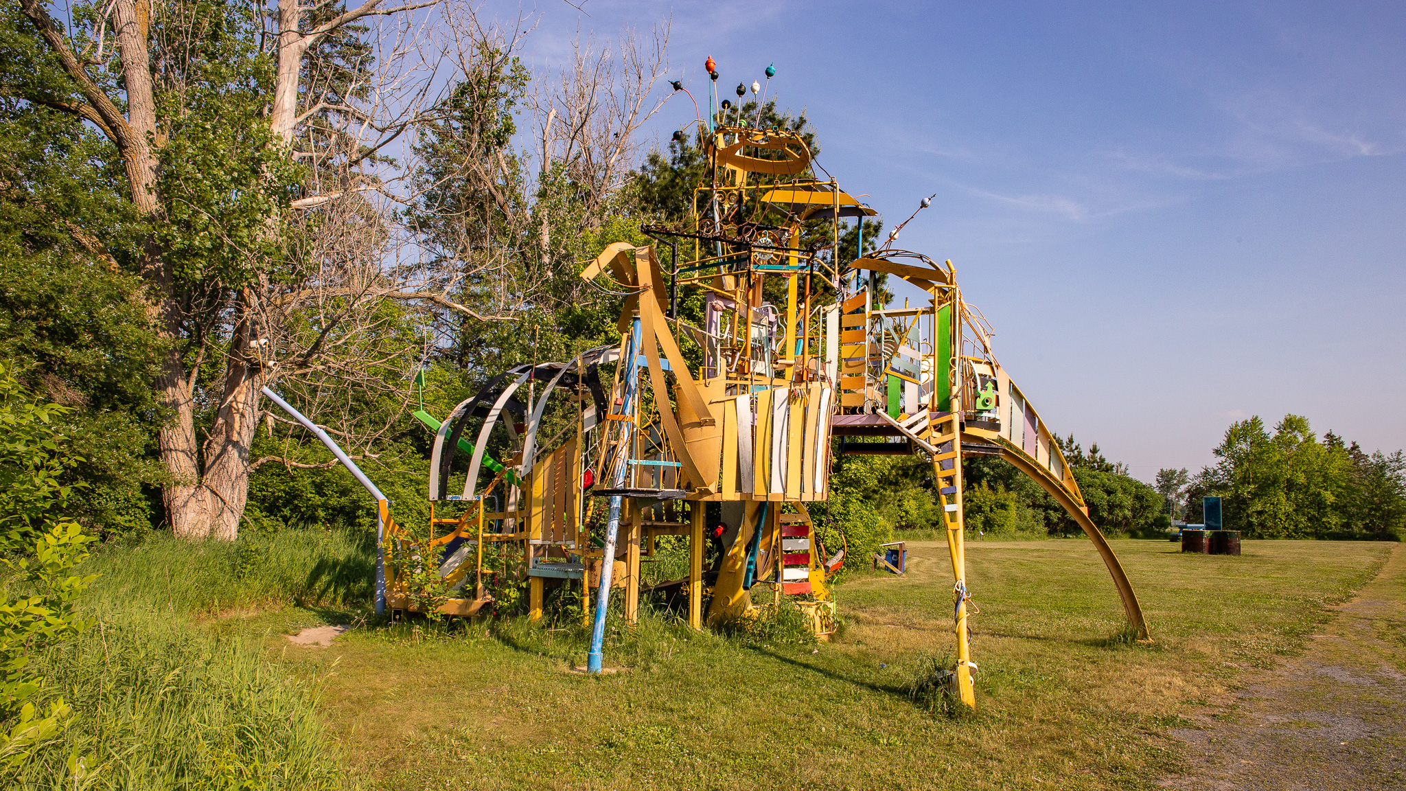 'Playstation' 
by Bridget Beck (2009)
Photo taken at Franconia Sculpture Park, 2023